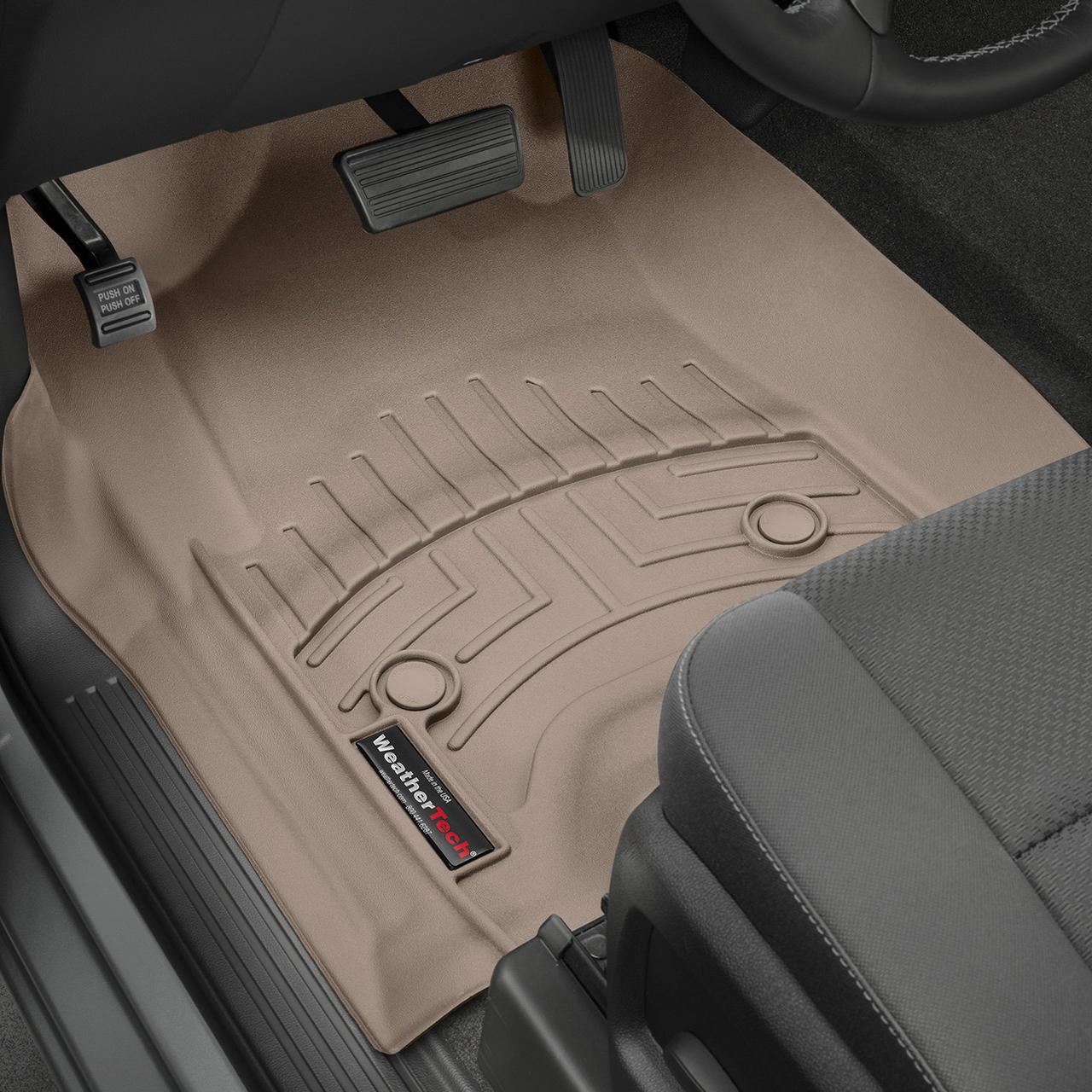 Передние коврики Cadillac Escalade 2017- с бортом, бежевые, 456071 WeatherTech Кадиллак Эскалейд — изображение 2