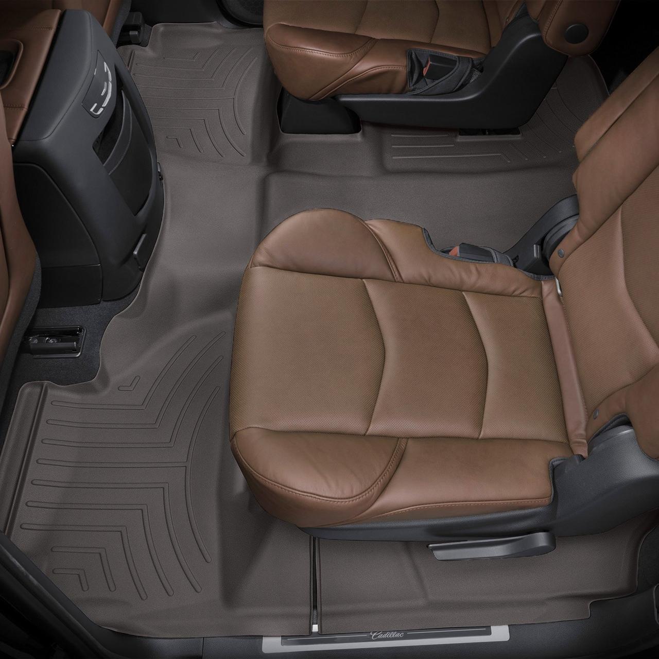 Задние коврики Cadillac Escalade 2017- с бортом, какао, ESV 477672 WeatherTech Кадиллак Эскалейд