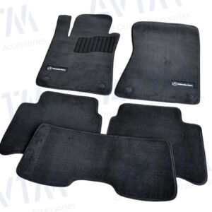 Ворсовые коврики Mercedes E211 (2002-2009) (задний привод) /Чёрные Premium BLCLX1343