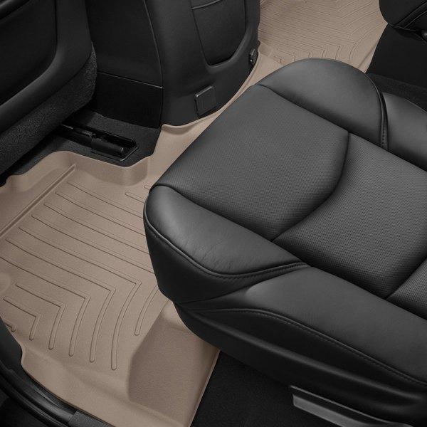Задние коврики Cadillac Escalade 2015-20 с бортом, бежевые, 5-6 мест WeatherTech 456952 Кадиллак Эскалейд — изображение 2