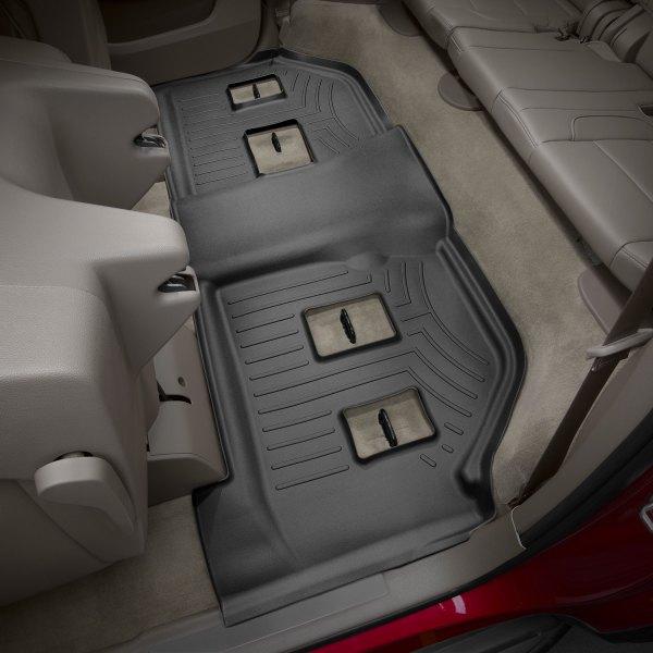 Задние коврики Cadillac Escalade 2015-20 ESV с бортом, черные, 3 ряд WeatherTech 446079 Кадиллак Эскалейд