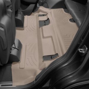 Задние коврики Cadillac Escalade 2015-20 с бортом, бежевые, 3 ряд, 6 мест WeatherTech 456075 Кадиллак Эскалейд
